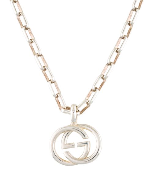 gucci necklace 14k gold|Gucci interlocking necklace.